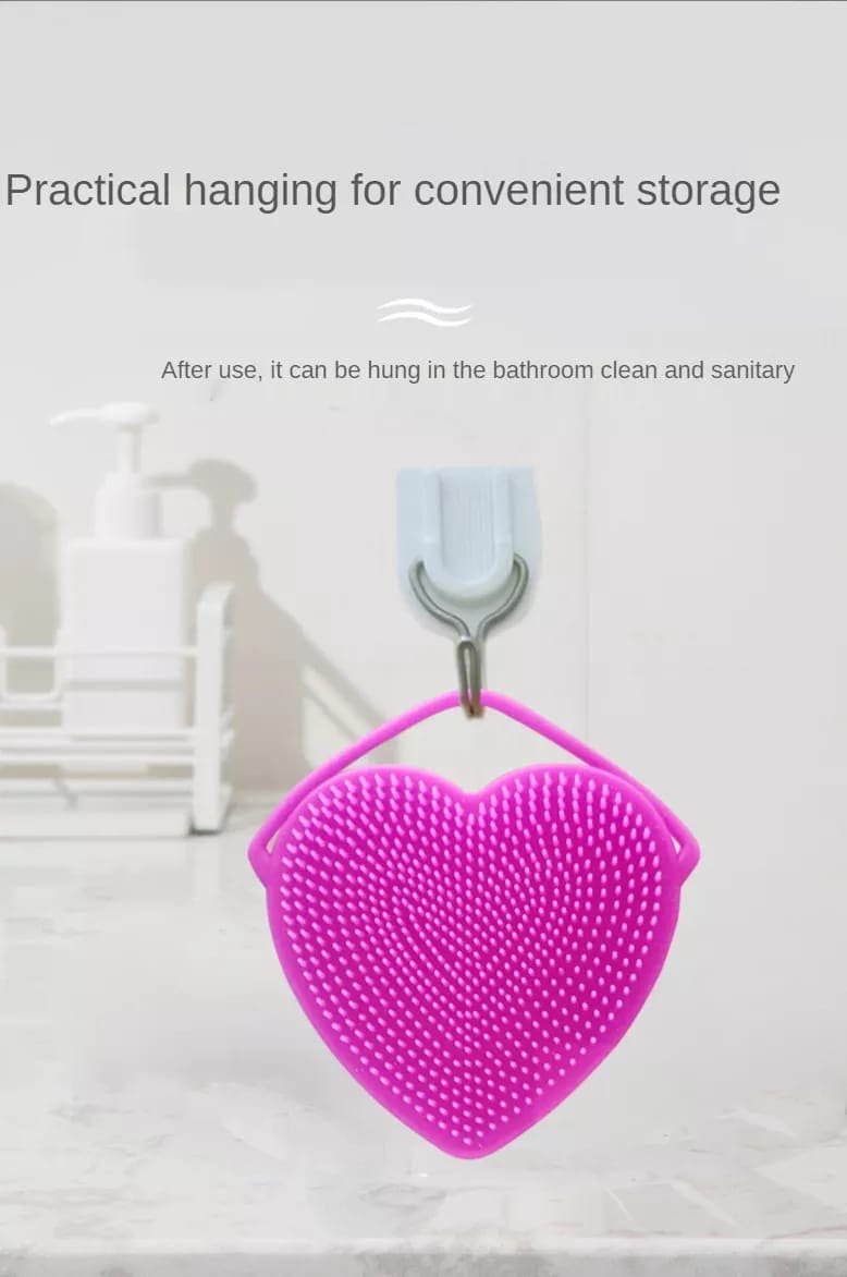 Silicon Heart Sponge, Baby Shampoo Shower Brush, Children Silicone Rubbing Mud, Massage Body Bath Brush, Kids Skin Care Nursing Bath Rubbing Supplies Silicon Heart Sponge, Baby Shampoo Shower Brush, Children Silicone Rubbing Mud, Massage Body Bath Brush, Kids Skin Care Nursing Bath Rubbing Supplies